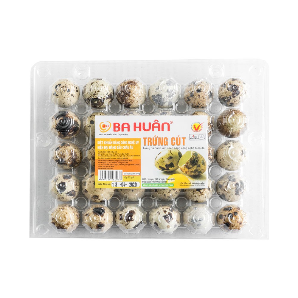 Trứng cút Ba Huân vĩ 30 trứng